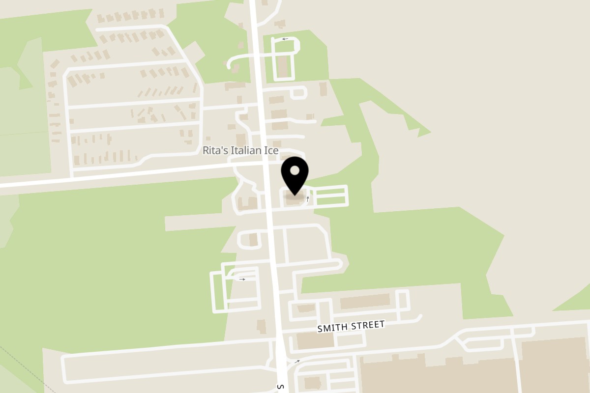 Map showing the location of The Green Olive Restaurant on 3513 S Delsea Dr in Vineland